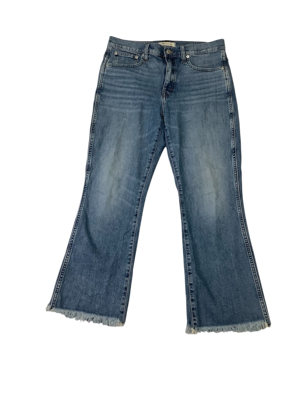Madewell Demi-Boot Cut Jeans Sz 30 Raw Hem Sz Medium Blue Wash